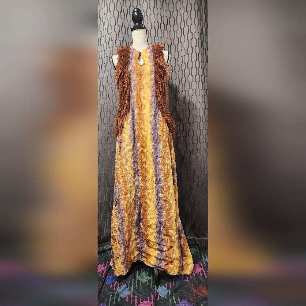 Brown and Yellow Medieval Tunic Dress